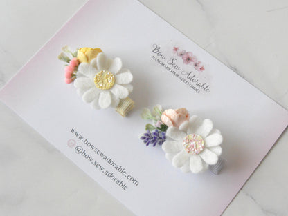 Spring daisies | Flower hair clips