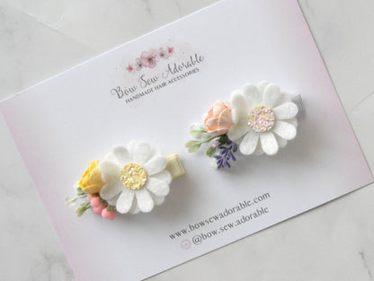 Spring daisies | Flower hair clips