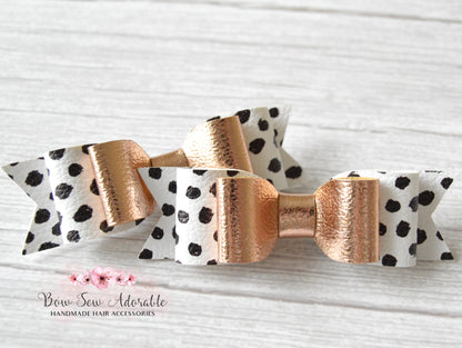 Dalmatian piggys | Hair bow set