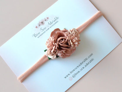 Tea rose cluster | Flower headband / hair clip