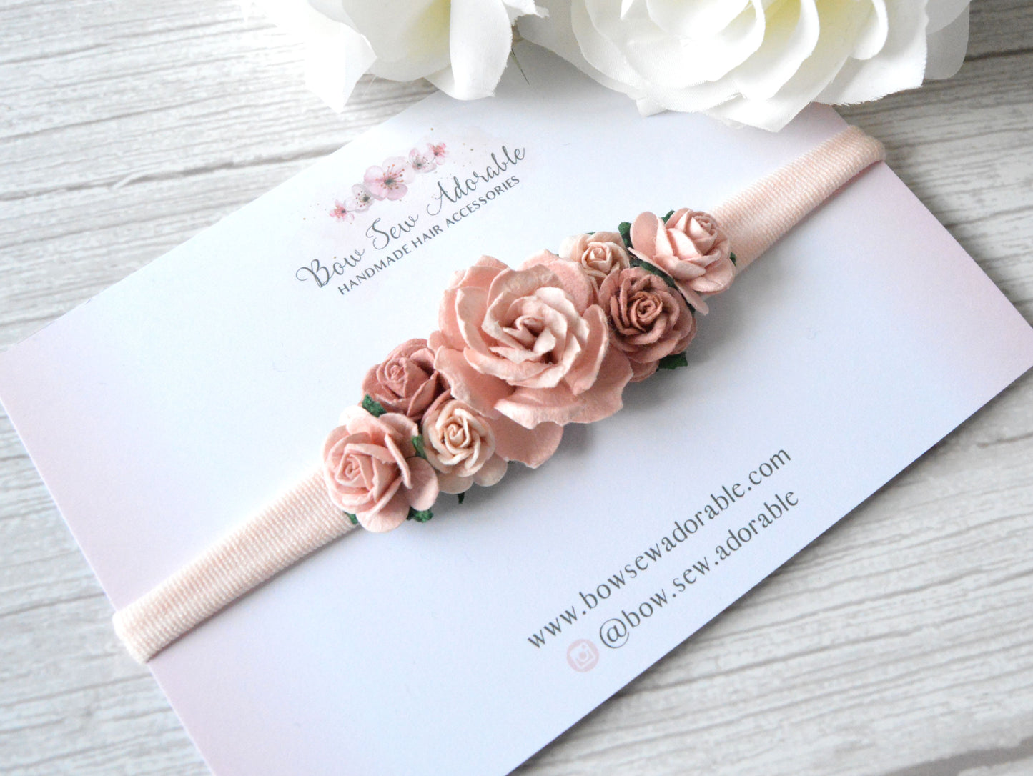 Soft pink floral | Flower headband