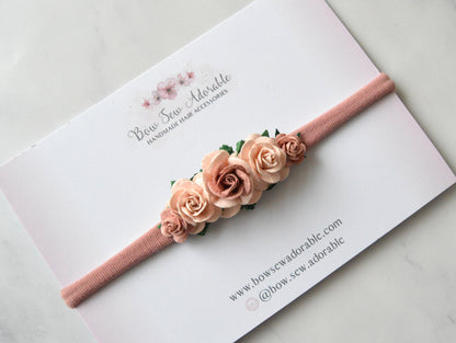 Dusky pink roses | Flower headband