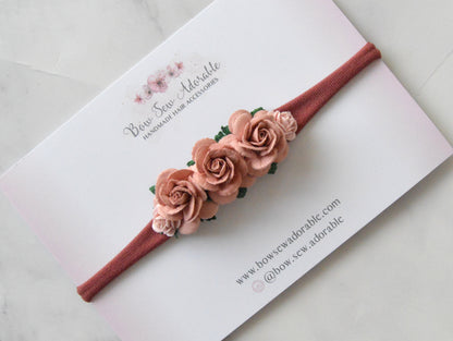 Deep dusky rose | Flower headband