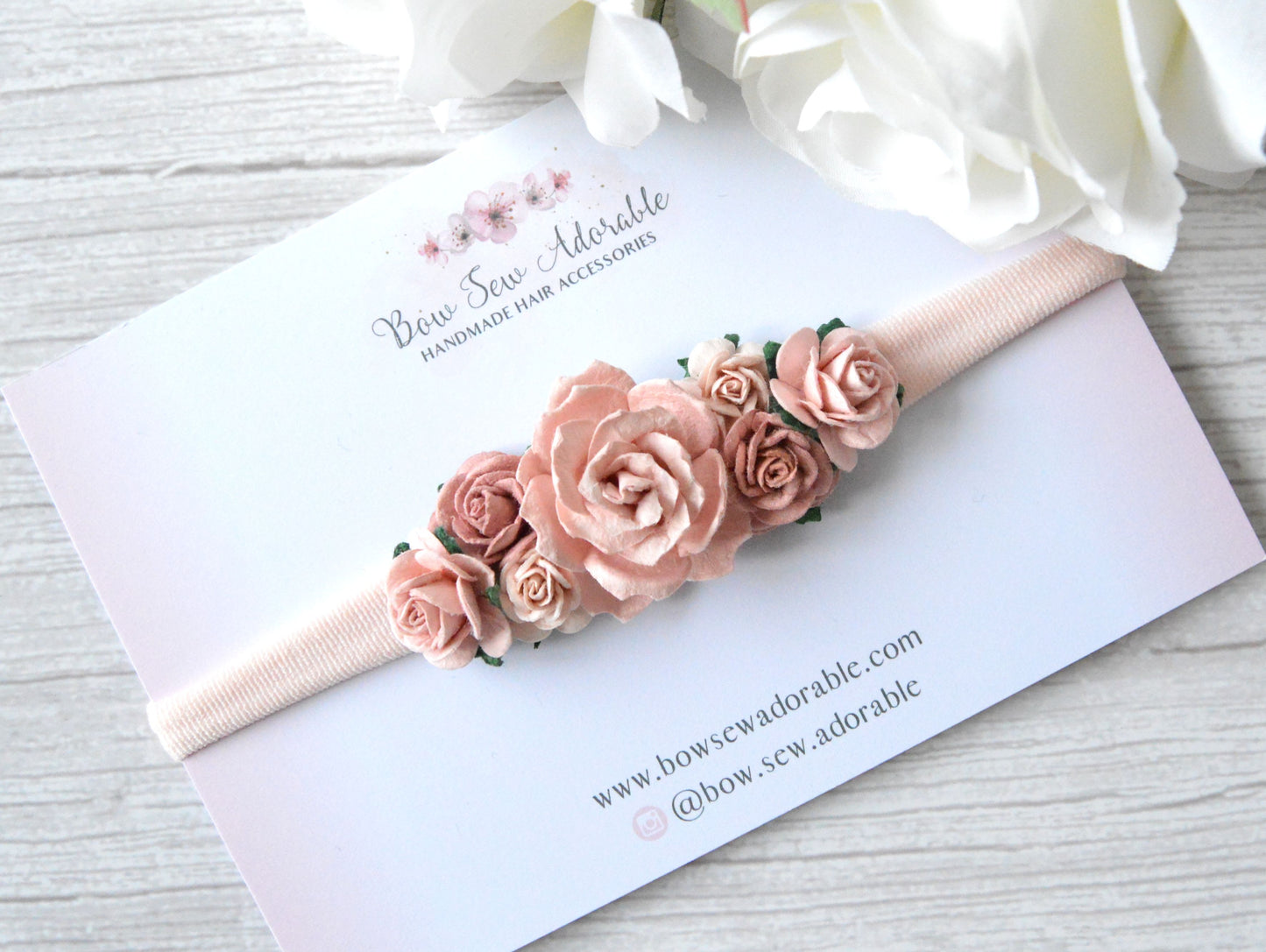 Soft pink floral | Flower headband