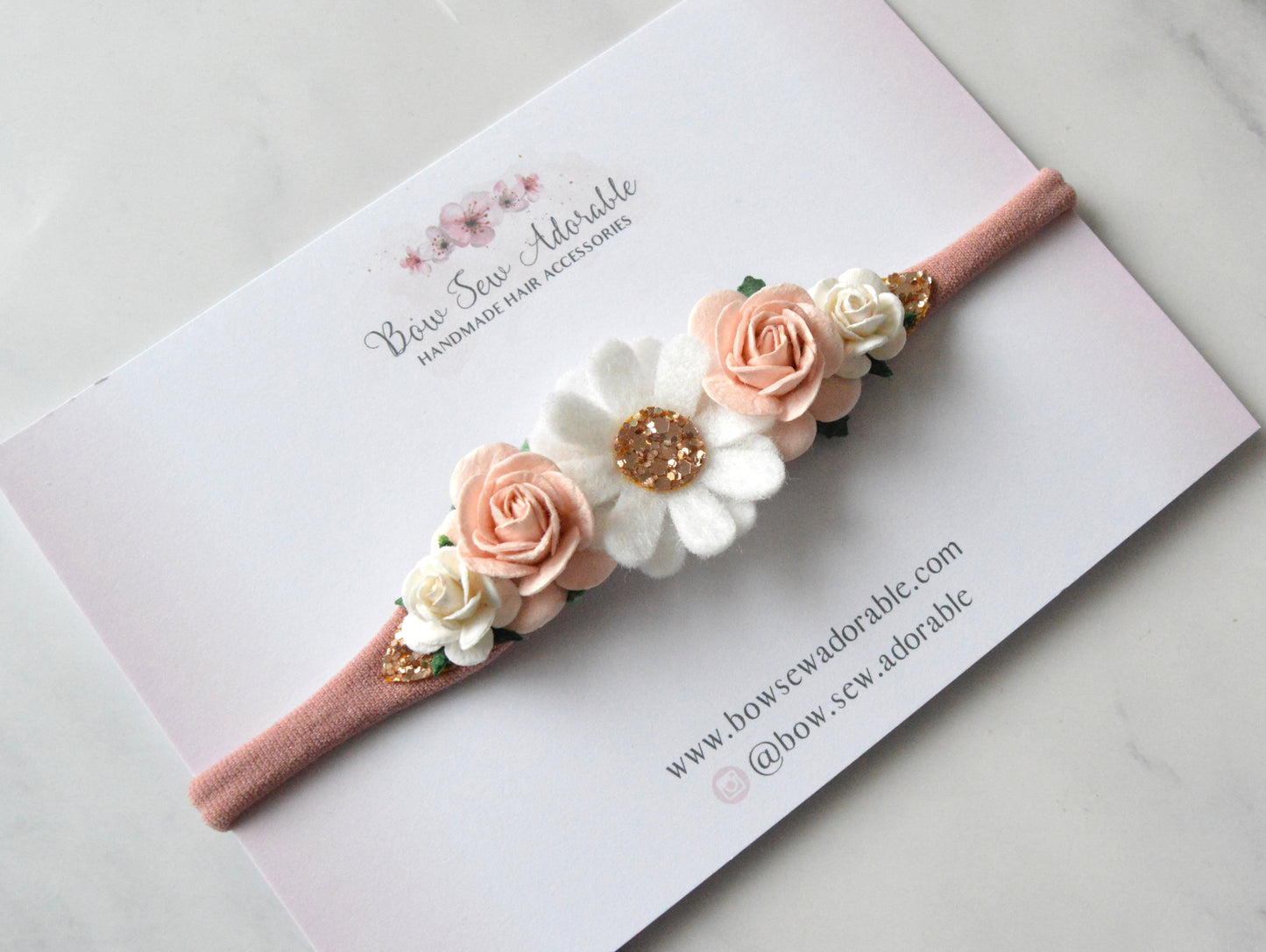 Rose gold daisy | Flower headband