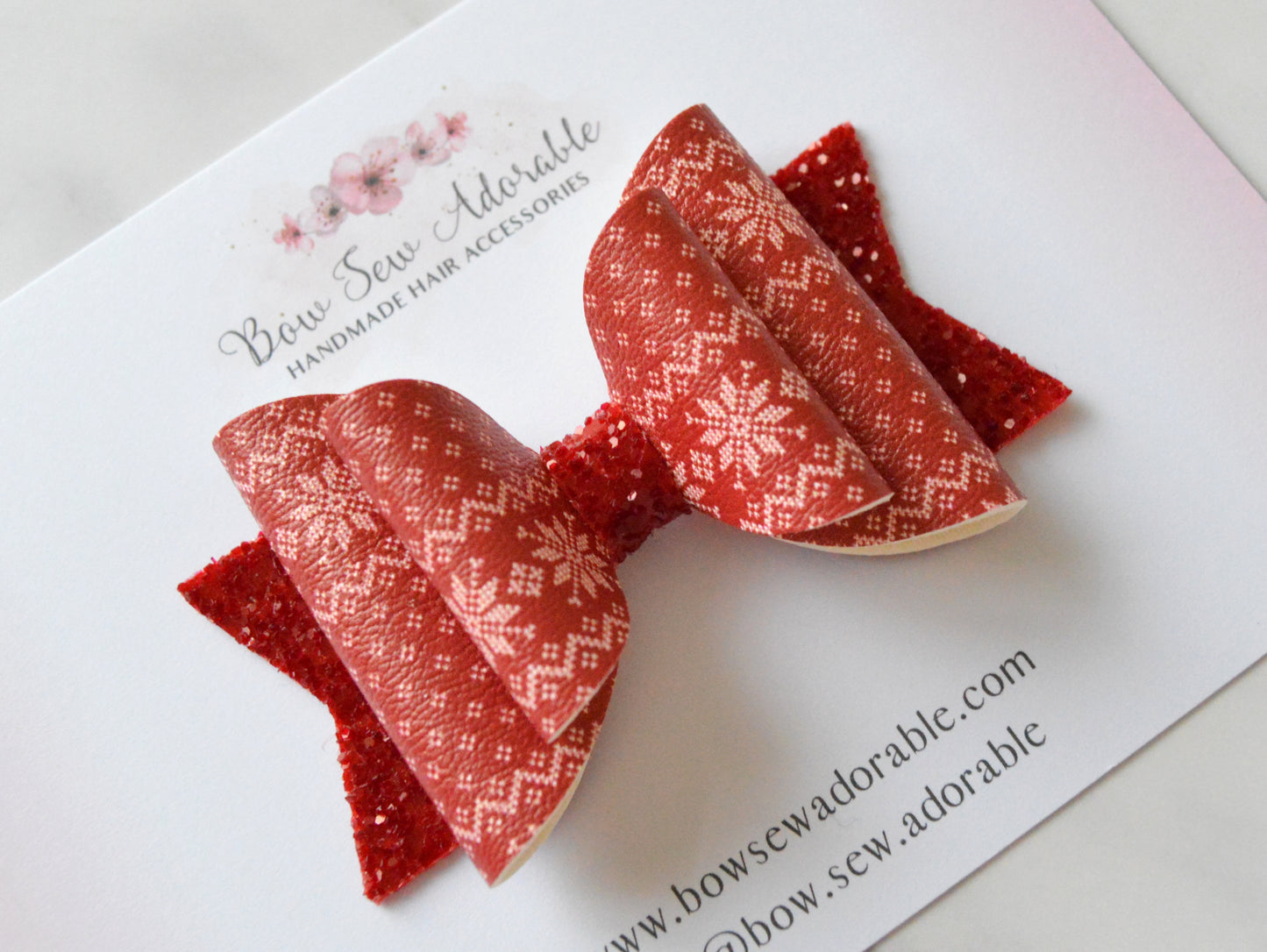 Fairisle red | Hair bow