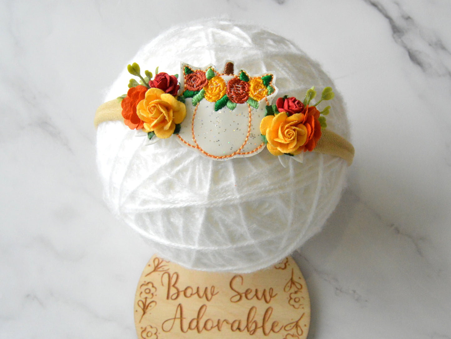 White pumpkin | Feltie headband