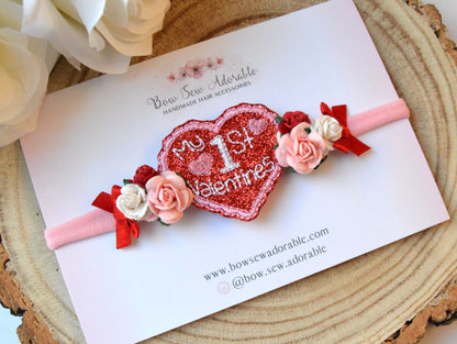 My 1st Valentines headband