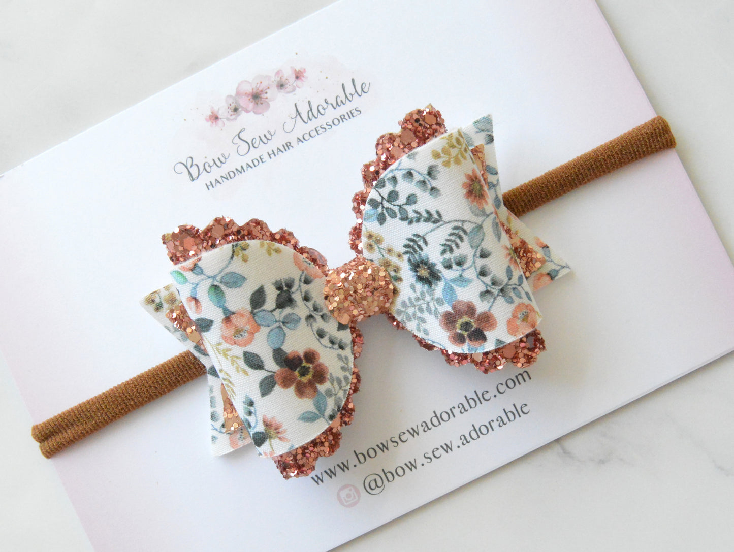 Floral rose | Hair bow