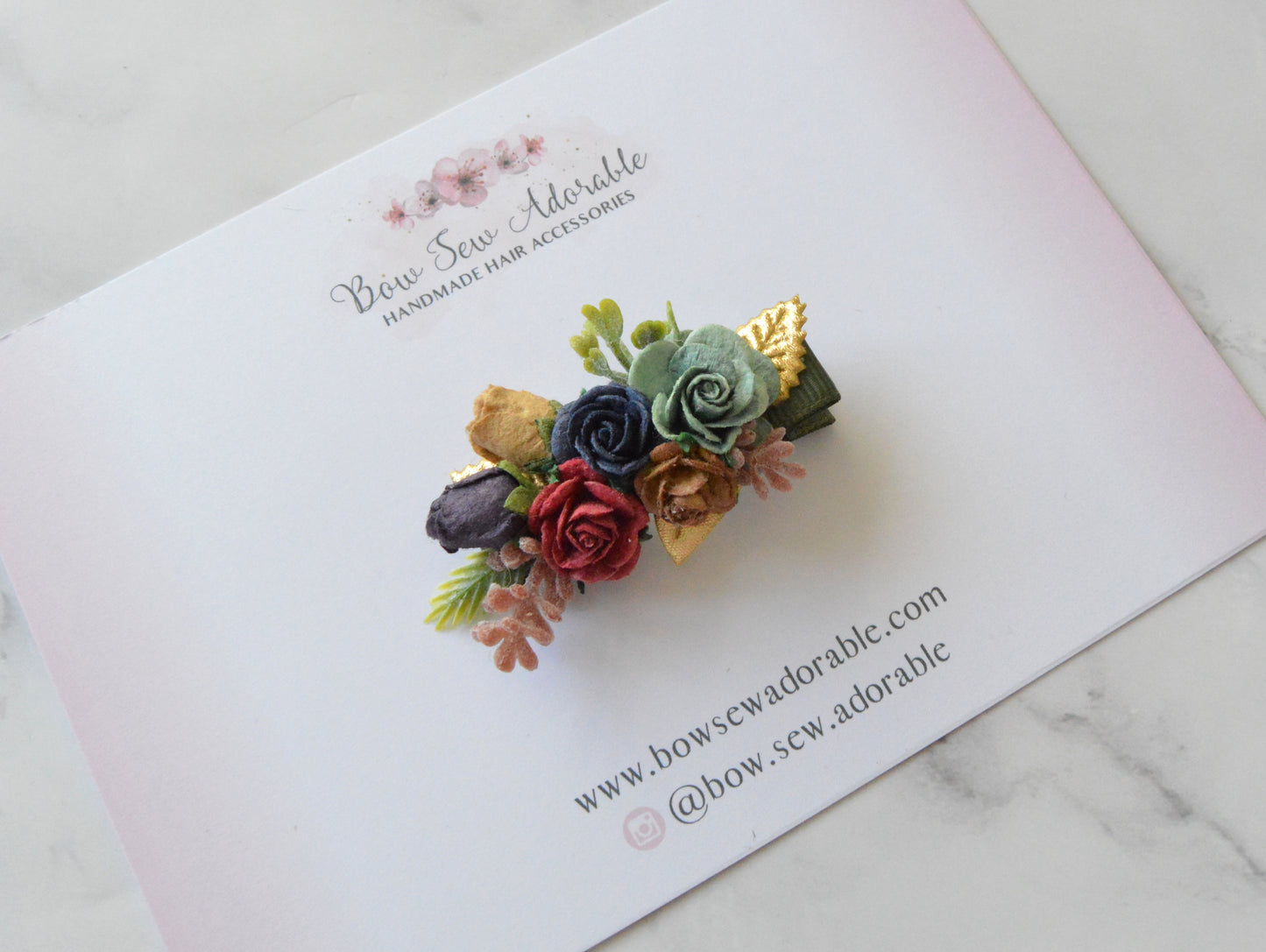 Mini autumn florals | Hair clip set/individual