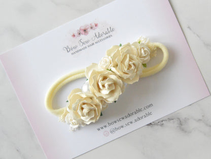 Ivory cream floral | Flower headband