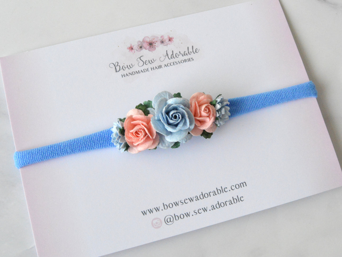 Cornflower blue floral | Flower headband/ clip