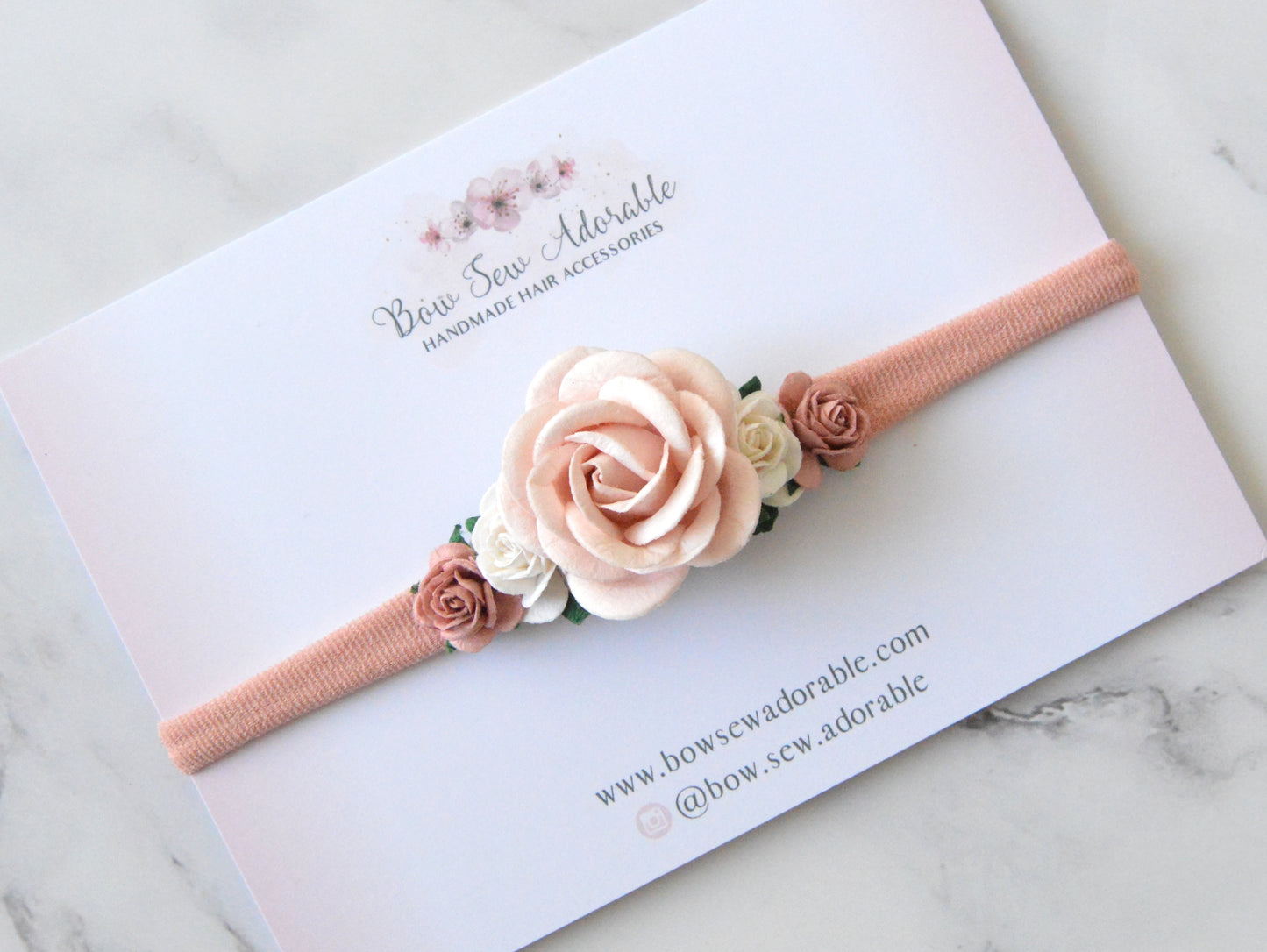 Dusky chelsea rose | Flower headband