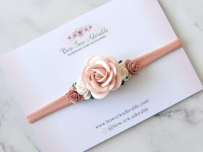 Dusky chelsea rose | Flower headband