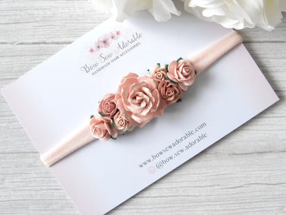 Soft pink floral | Flower headband