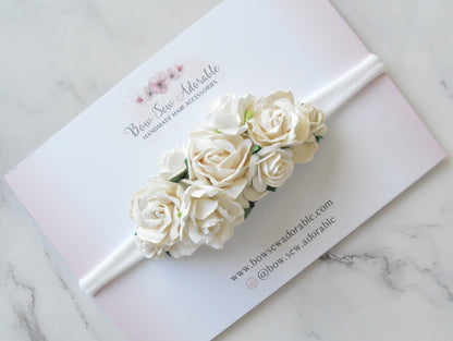 White rose floral | Flower headband