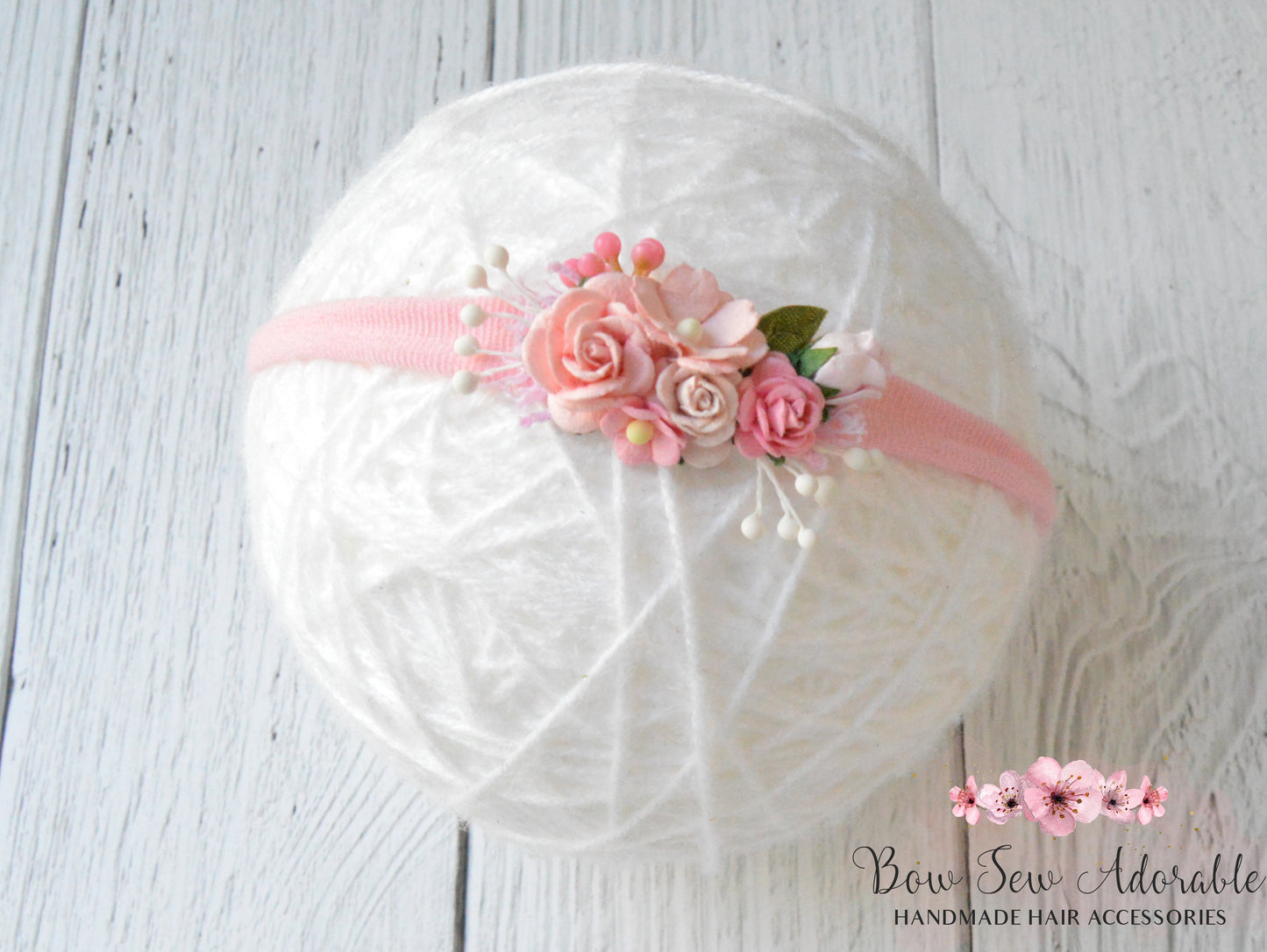 Mini pink rose | Flower headband/clip