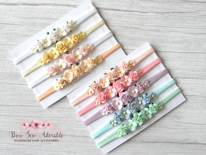 Pastel Mini Rose Blossoms | Flower headband