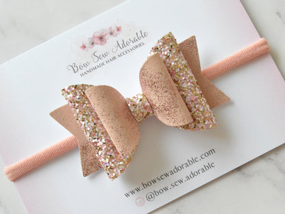 Blush gold shimmer | Hair bow