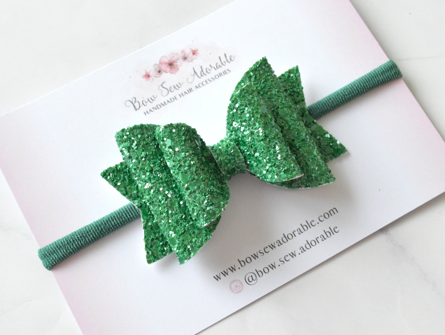 Emerald glitter | Hair bow