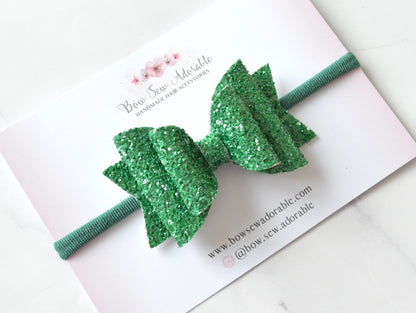 Emerald glitter | Hair bow