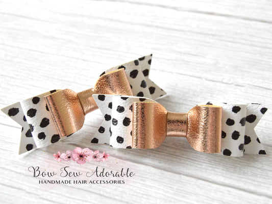 Dalmatian piggys | Hair bow set