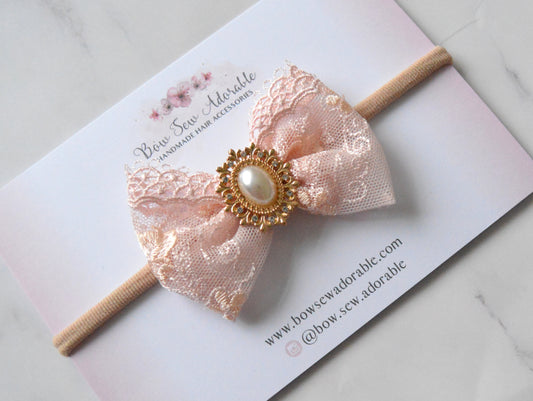 Nutcracker blush | Nylon headband LIMITED EDITION RTS