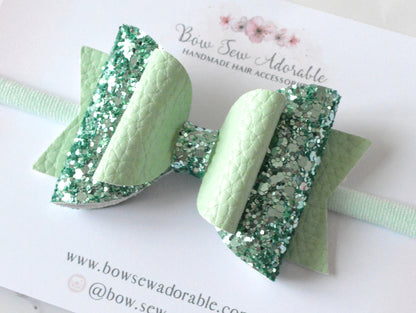 Mint sparkles | Hair bow