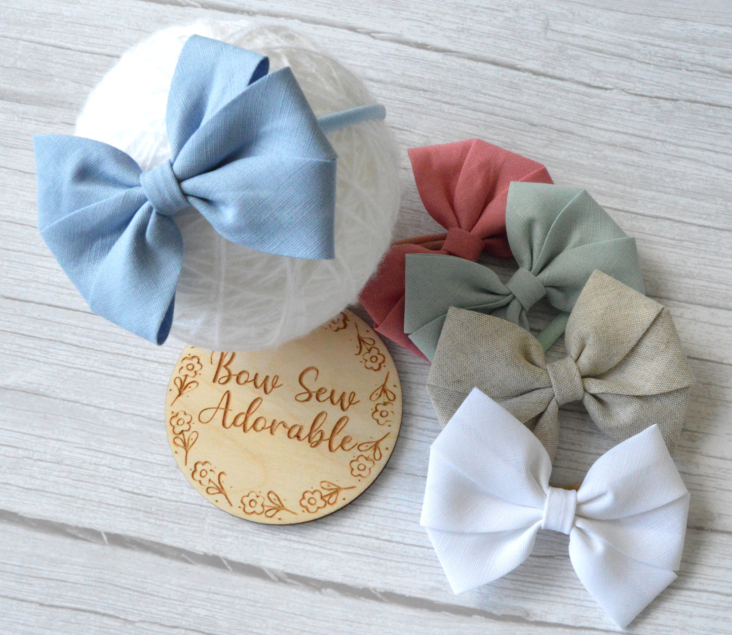 Linen pinwheel | Hair bow