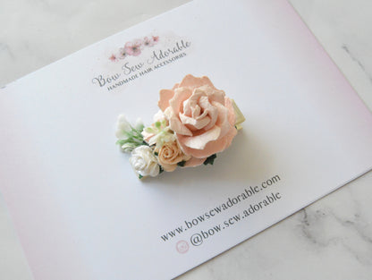 Mini pink floral | Hair clip