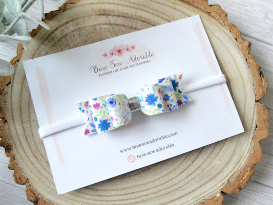 Blue floral | Hair bow