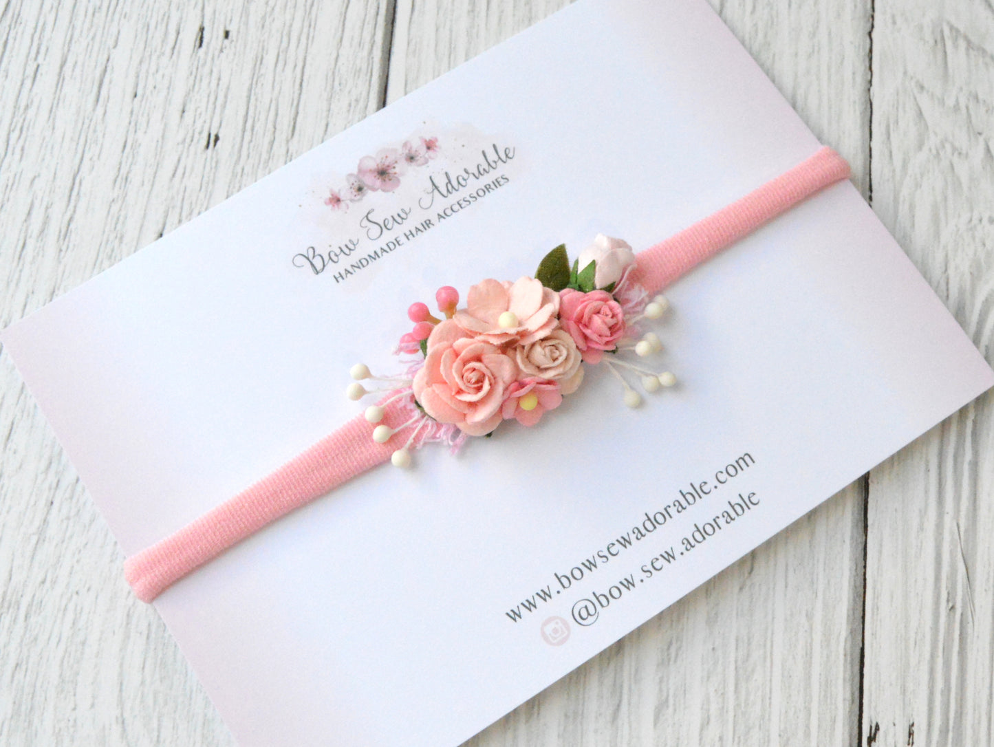 Mini pink rose | Flower headband/clip