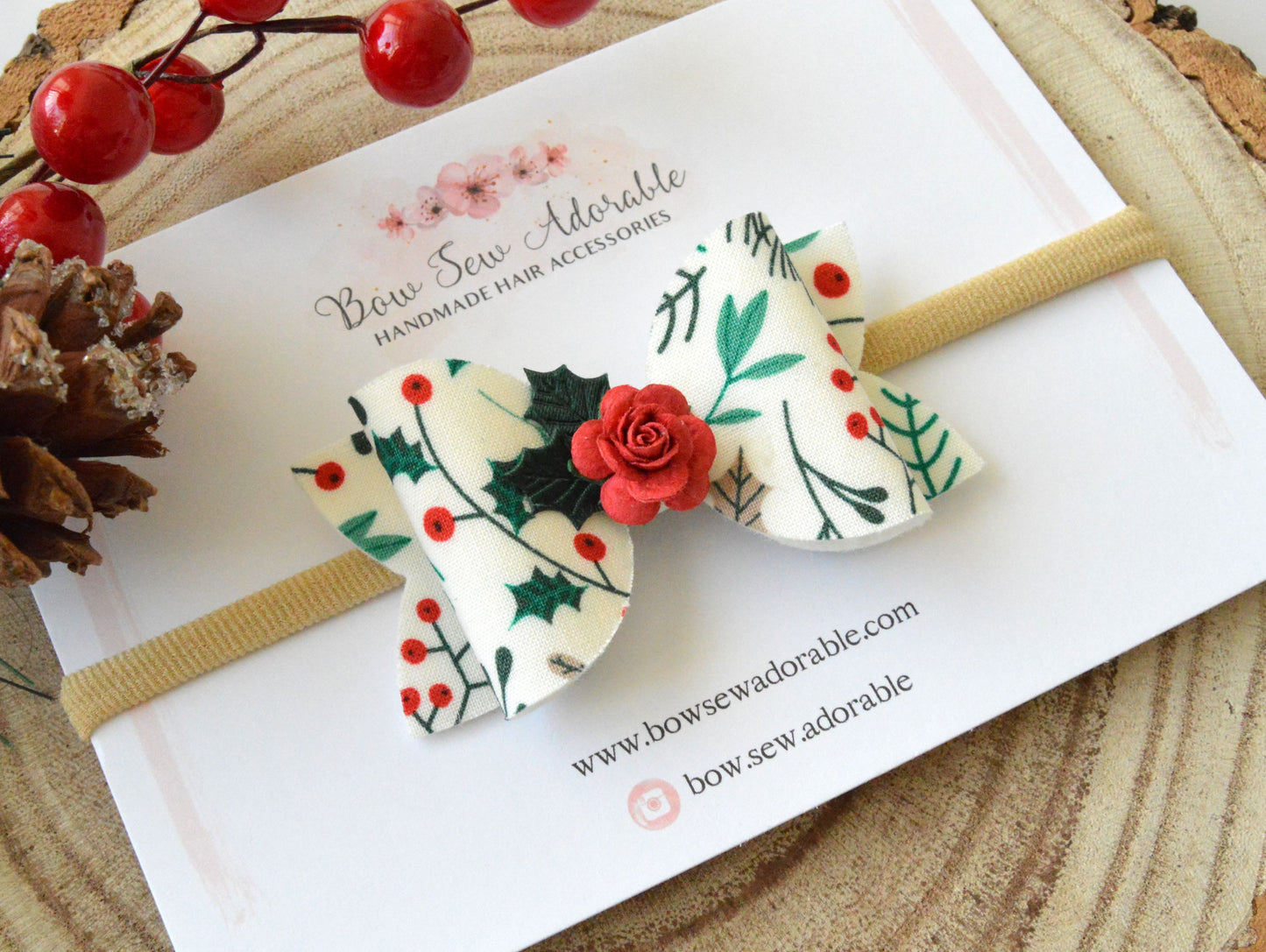 Holly sprig | Hair bow