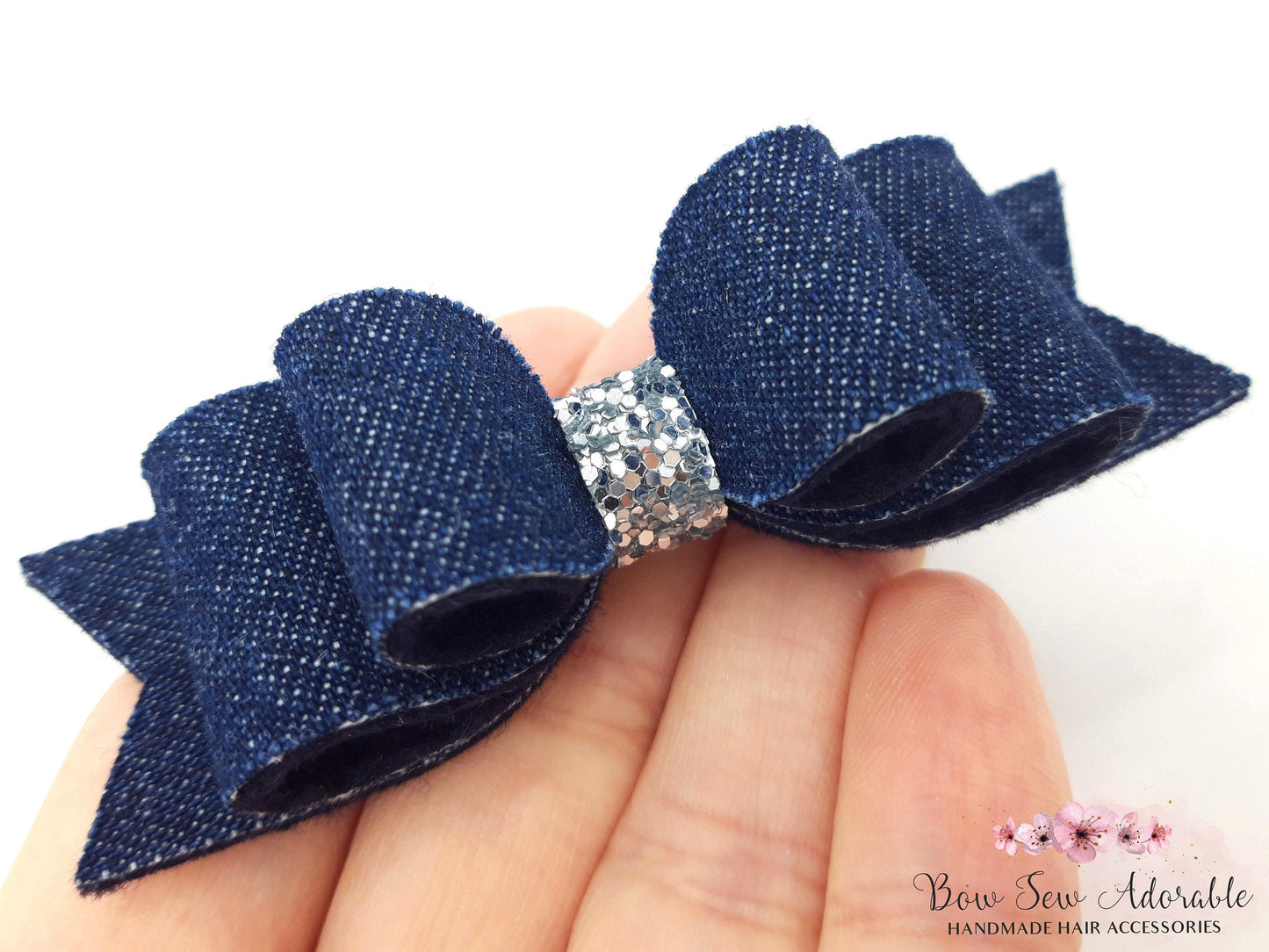 Denim on denim | Hair bow