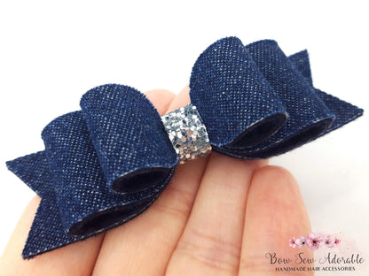 Denim on denim | Hair bow