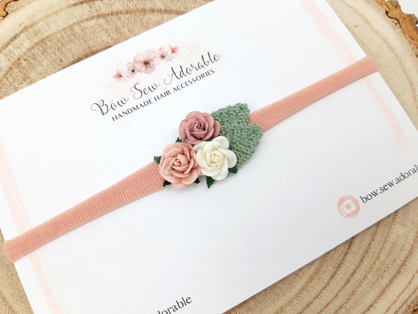 Dusky pink cluster | Flower headband