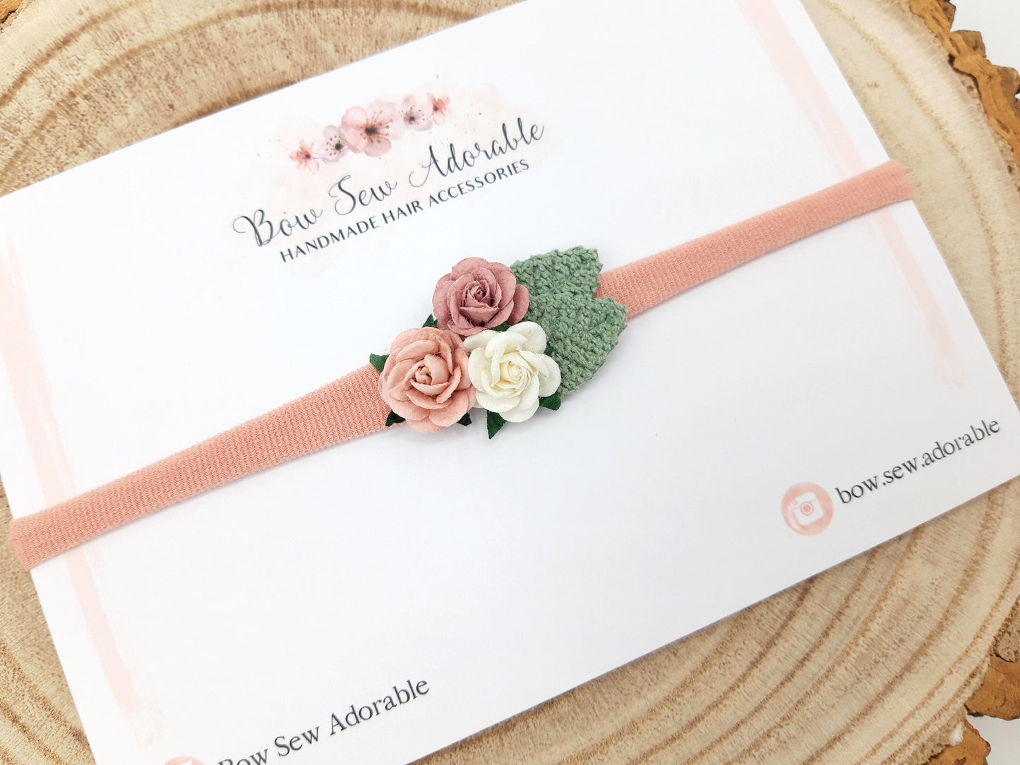 Dusky pink cluster | Flower headband