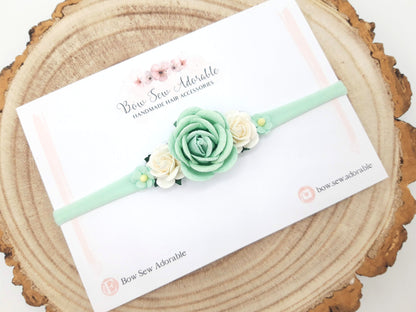 Mint flower headband