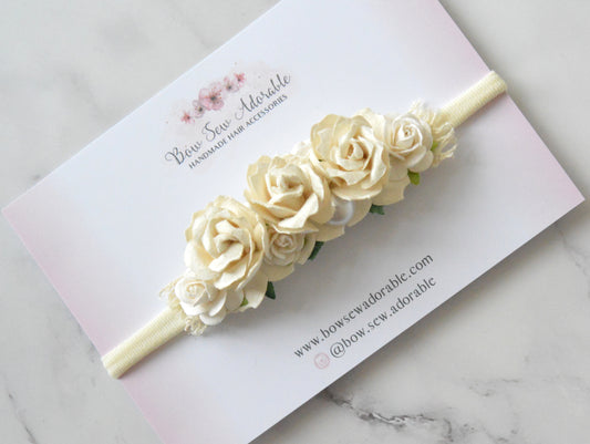 Ivory cream floral | Flower headband