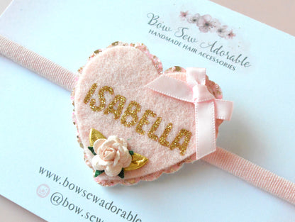 Personalised love heart | Headband/Hair clip