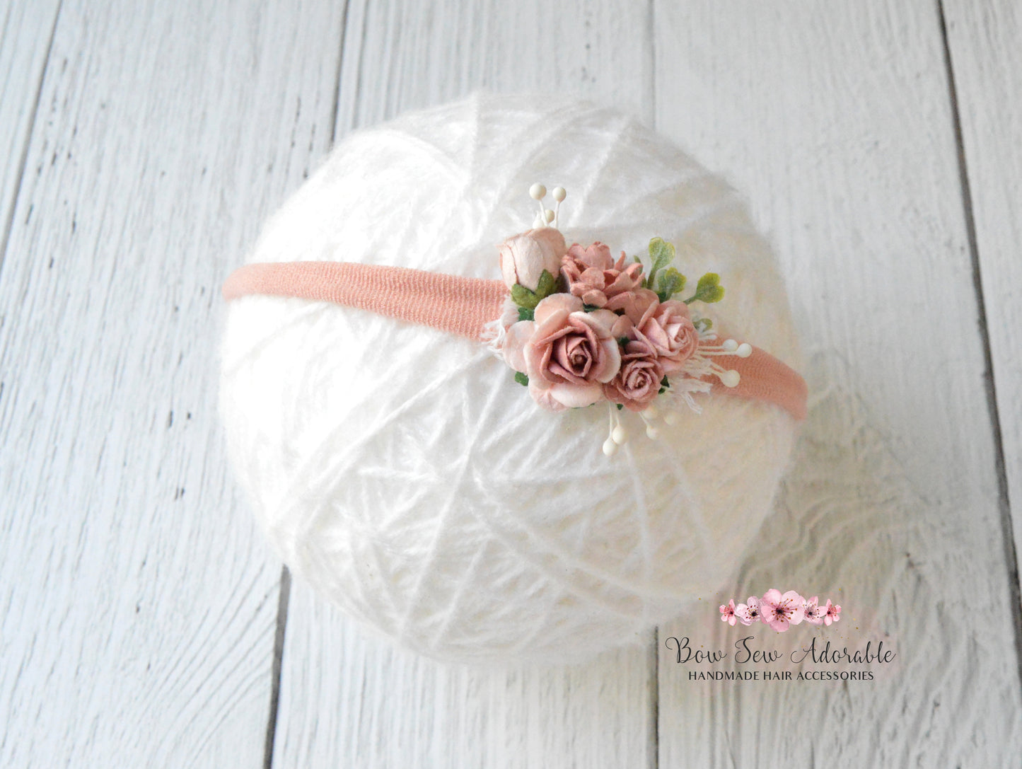 Mini dusky pink rose | Flower headband / clip