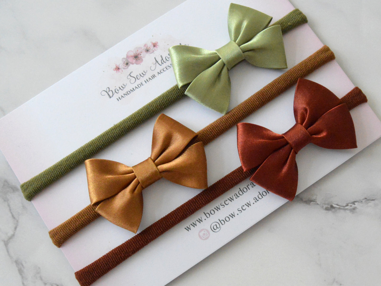 Mini autumn satin pretties | Hair bow set/individual