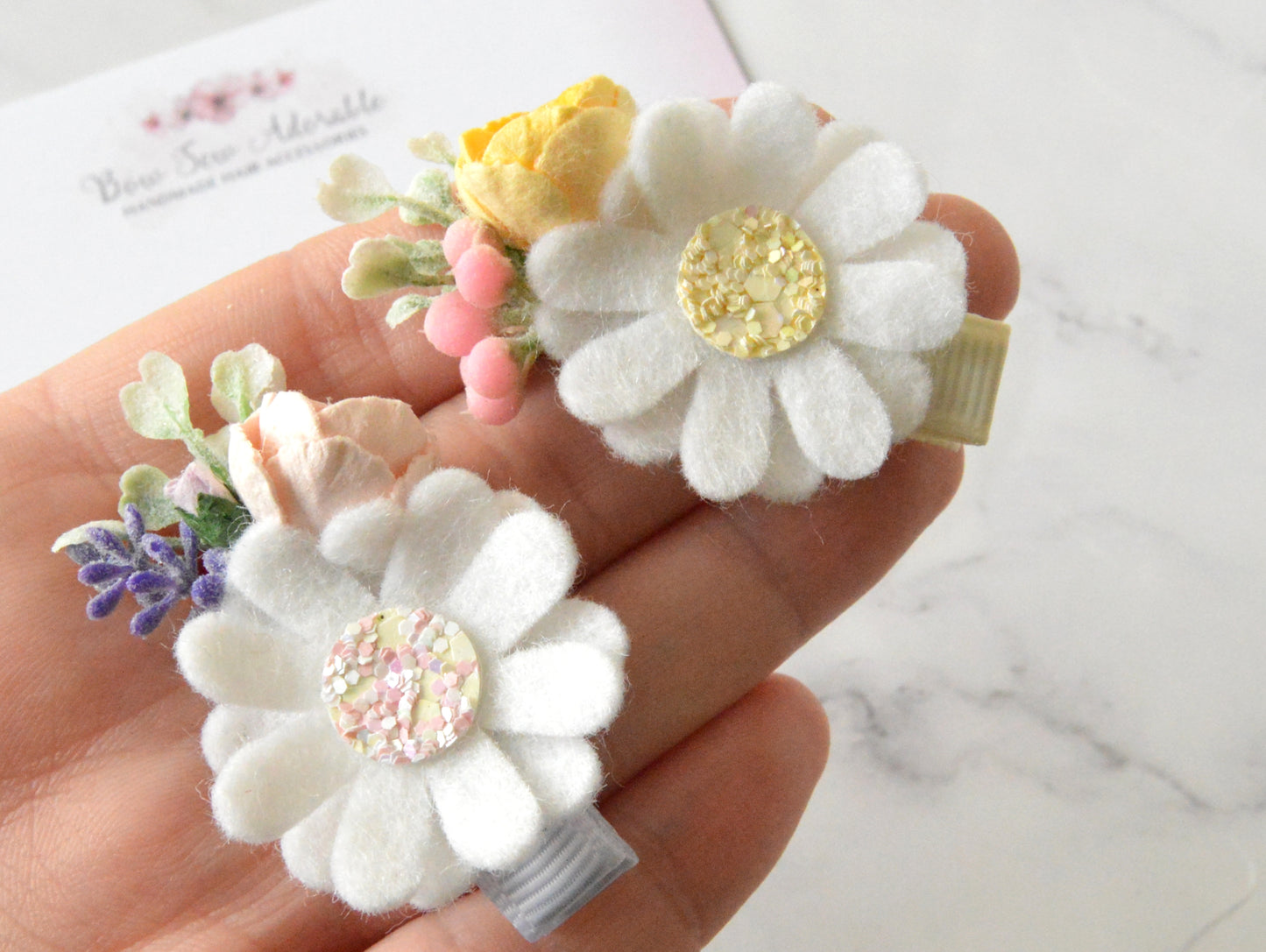 Spring daisies | Flower hair clips