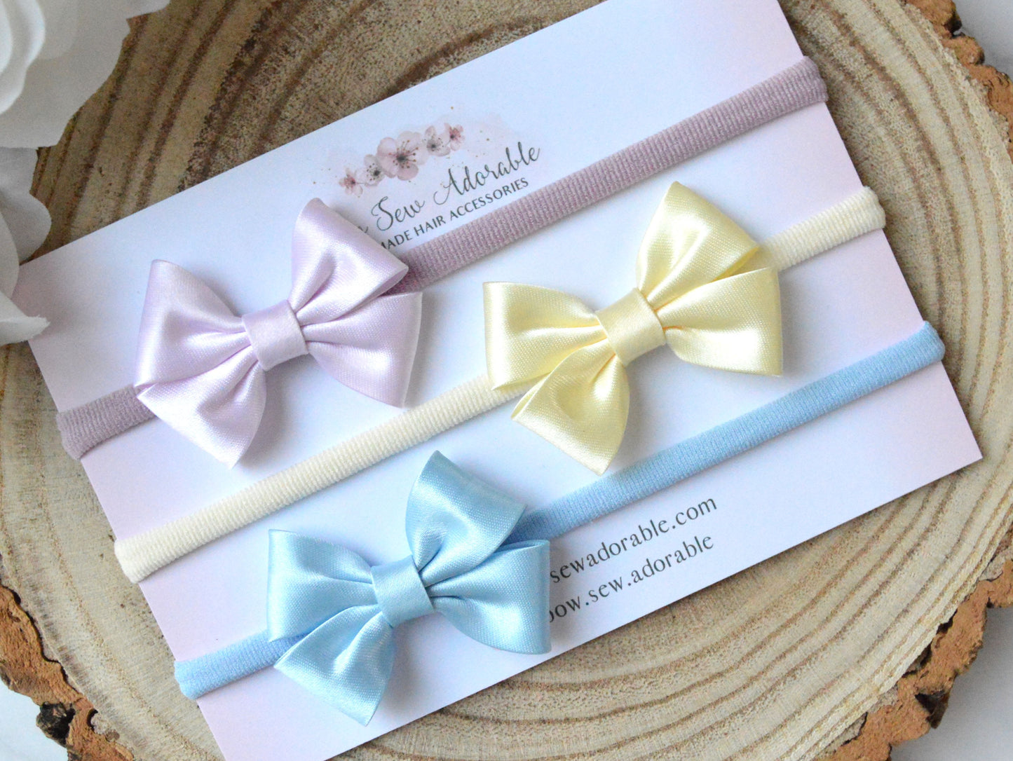 Mini satin pastel | Hair bow set/individual