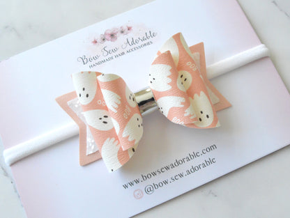 Peach ghostie | Hair bow