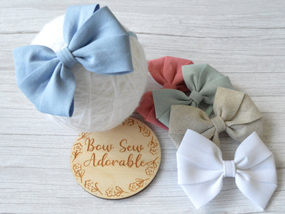 Linen pinwheel | Hair bow