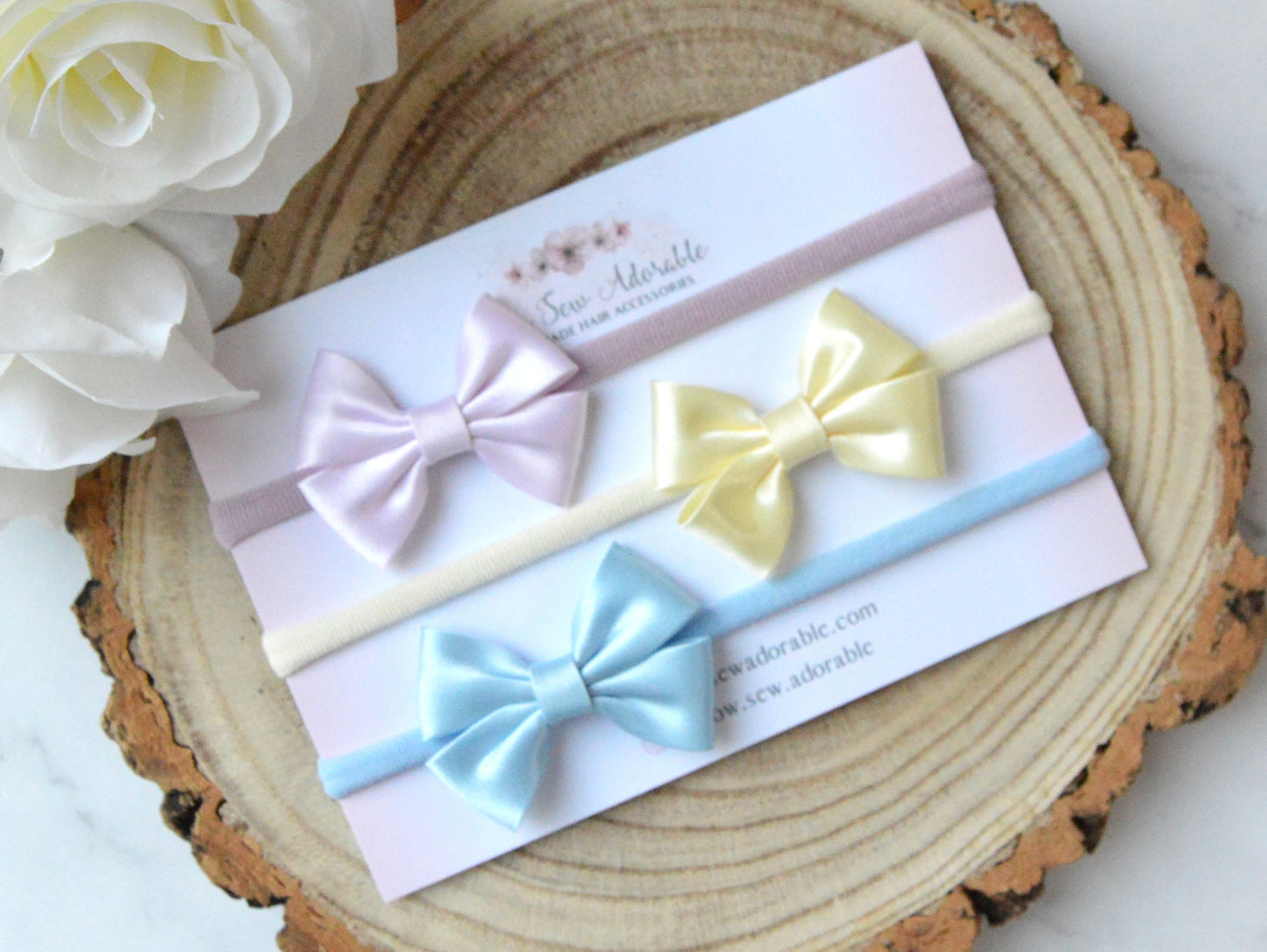 Mini satin pastel | Hair bow set/individual