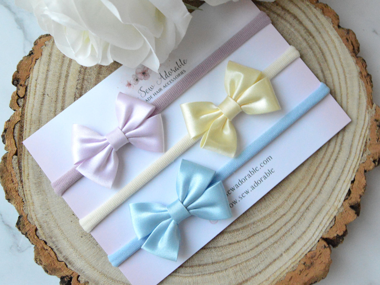 Mini satin pastel | Hair bow set/individual