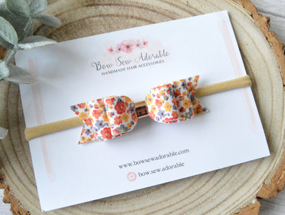 Peach Ditsy | Hair bow