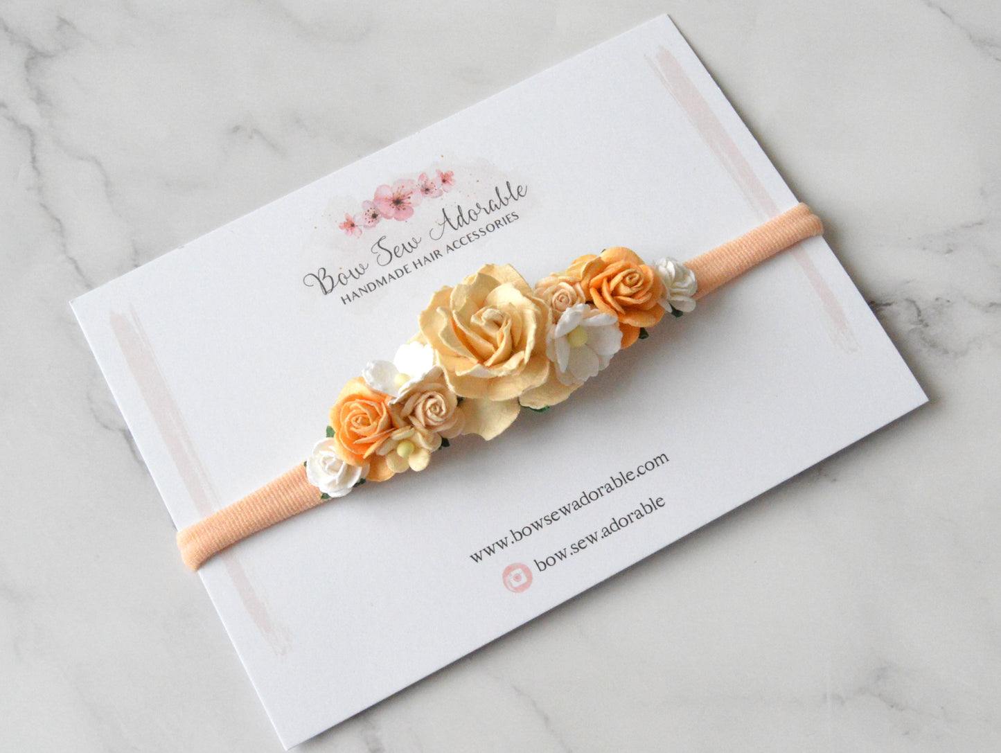 Floral Peach | Flower headband